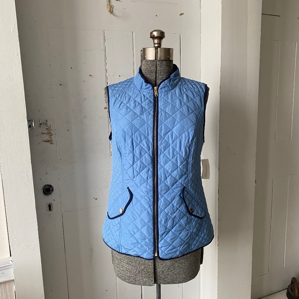 Quilted Vest Charter Club Blue on Blue NWT